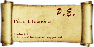 Péli Eleonóra névjegykártya